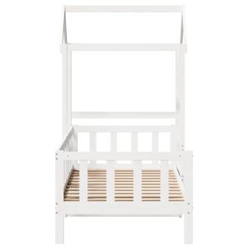 Day Bed with Roof - White Solid Pine 90x200 cm | Hipo Market