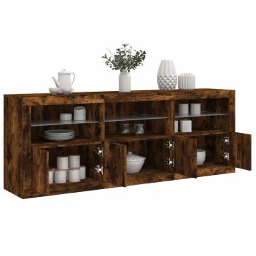 Stylish Smoked Oak Sideboard with LED Lights | Hipomarket