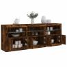 Sideboard with LED Lights Smoked Oak 181.5x37x67 cm Colour smoked oak Quantity in Package 1 