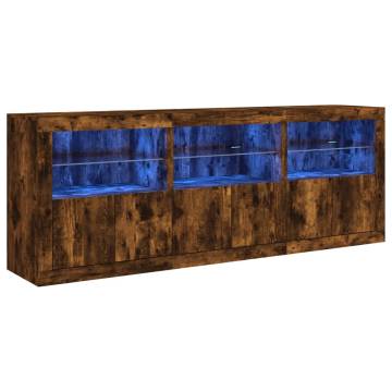 Stylish Smoked Oak Sideboard with LED Lights | Hipomarket