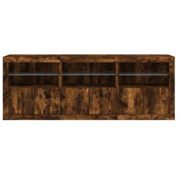 Stylish Smoked Oak Sideboard with LED Lights | Hipomarket