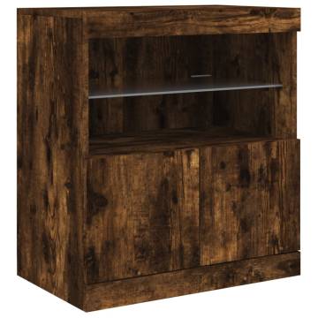 Stylish Smoked Oak Sideboard with LED Lights | Hipomarket