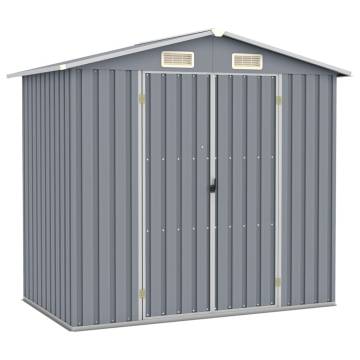 Garden Shed Grey 205x129x183 cm - Durable Galvanised Steel