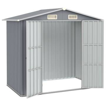 Garden Shed Grey 205x129x183 cm - Durable Galvanised Steel