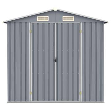 Garden Shed Grey 205x129x183 cm - Durable Galvanised Steel