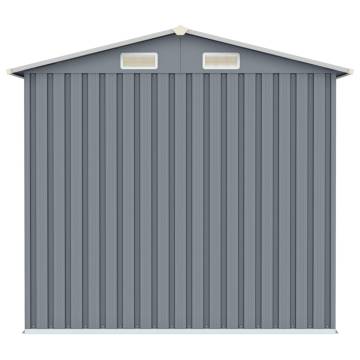 Garden Shed Grey 205x129x183 cm - Durable Galvanised Steel