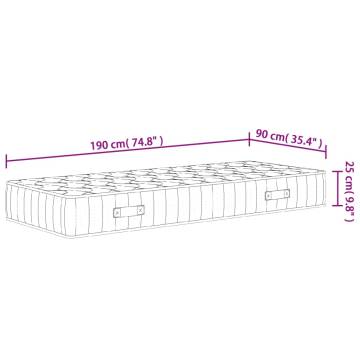 Pocket Spring Mattress Medium Firm 90x190 cm | Hipomarket