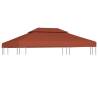 2-Tier Gazebo Top Cover 310 g/m² Terracotta - 4x3 m