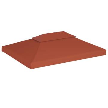 2-Tier Gazebo Top Cover 310 g/m² Terracotta - 4x3 m