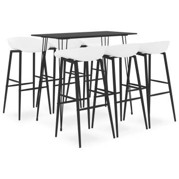 7 Piece Black and White Bar Set for Modern Spaces