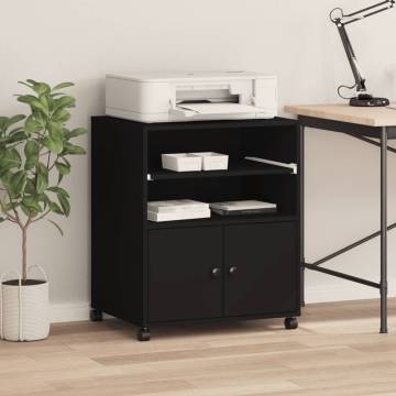 Printer Stand with Wheels - Black 60x48x74 cm | Hipo Market