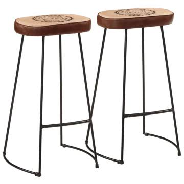 Bar Stools 2 pcs Dark Brown - Stylish & Comfortable Design