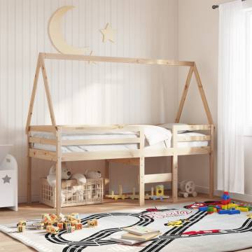 Kids' Bed Roof - Fun Pinewood Design for Playful Bedtime