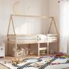 Kids' Bed Roof 209x85.5x88 cm Solid Wood Pine Colour natural Size 209 x 85.5 x 88 cm 