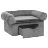 Dog Sofa with Drawer - Plush Grey 75x50x38 cm | Hipomarket