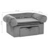 Dog Sofa with Drawer - Plush Grey 75x50x38 cm | Hipomarket