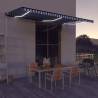 Manual Retractable Awning with LED 600x300 cm Blue and White Colour blue and white Size 600 x 300 cm Quantity in Package 1 