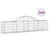 Arched Gabion Baskets - 40 pcs Galvanised Iron - 200x30x40/60 cm