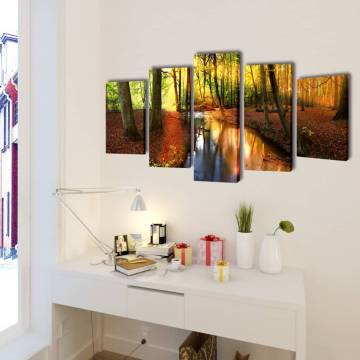 Canvas Wall Print Set Forest - 200 x 100 cm | HiPoMarket