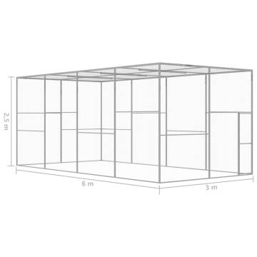 Galvanised Steel Cat Cage 6x3x2.5 m | Secure & Comfy