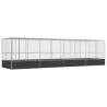 Aviary with Extension Silver - 832x207x212 cm Steel