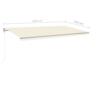 Manual Retractable Awning 6x3.5m Cream - Outdoor Shade Solution