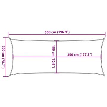 Sunshade Sail 160 g/m² Rectangular Sand 2x5 m HDPE | HipoMarket