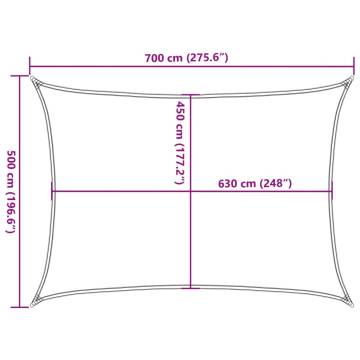 Light Grey Sunshade Sail 5x7m | Durable HDPE Shelter