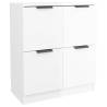 High Gloss White Sideboard | Modern Engineered Wood - 60x30x70 cm