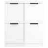 High Gloss White Sideboard | Modern Engineered Wood - 60x30x70 cm