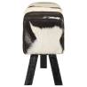 Stylish Black and White Goat Leather Bench - 160x28x50 cm