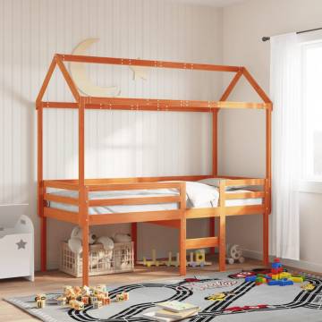 Kids' Bed Roof Wax Brown - Solid Pine Playful Design