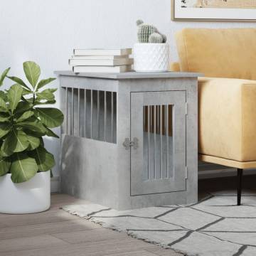 Dog Crate Furniture Concrete Grey - Stylish & Functional Design