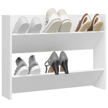 Wall Shoe Cabinet White - Space-Saving Design | HipoMarket UK