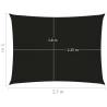 Sunshade Sail 2x2.5m Black - UV Resistant & Water Permeable