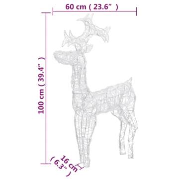 Reindeer Christmas Decorations - 3 Pcs Acrylic & LED