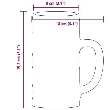 Beer Mugs with Handle Glass Set - 6 pcs - 500 ml | Hipo Market