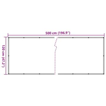 Garden Privacy Screen Ledge Stone Look Grey - 500x120 cm PVC