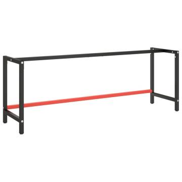 Durable Work Bench Frame - Matte Black & Red, 220x57 cm