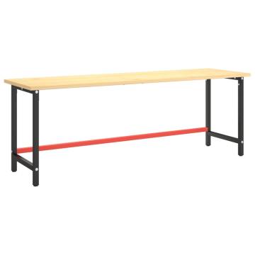 Durable Work Bench Frame - Matte Black & Red, 220x57 cm