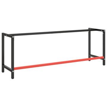 Durable Work Bench Frame - Matte Black & Red, 220x57 cm