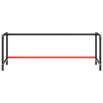 Durable Work Bench Frame - Matte Black & Red, 220x57 cm