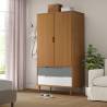 Wardrobe MOLDE Brown 90x55x175 cm - Solid Wood Pine | HipoMarket