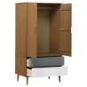 Wardrobe MOLDE Brown 90x55x175 cm - Solid Wood Pine | HipoMarket