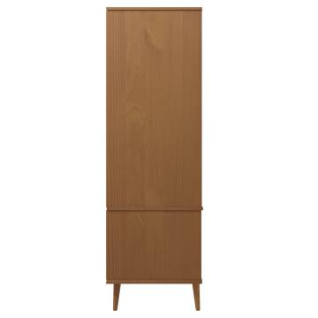 Wardrobe MOLDE Brown 90x55x175 cm - Solid Wood Pine | HipoMarket