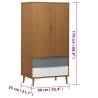 Wardrobe MOLDE Brown 90x55x175 cm - Solid Wood Pine | HipoMarket