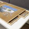 HI Puzzle Table with 4 Drawers - 76x57 cm Wood | Hipo Market