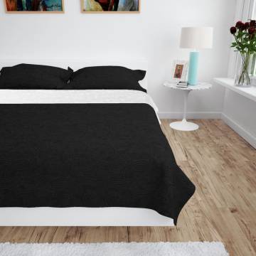 Double-sided Quilted Bedspread 220x240 cm - Black & White