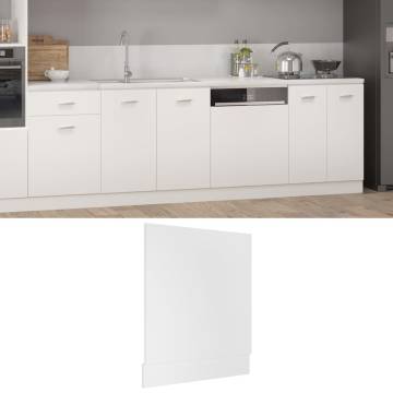 White Dishwasher Panel 59.5x3x67 cm - Durable Engineered Wood