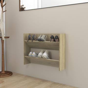 Wall Shoe Cabinet Sonoma Oak - Space-Saving Design